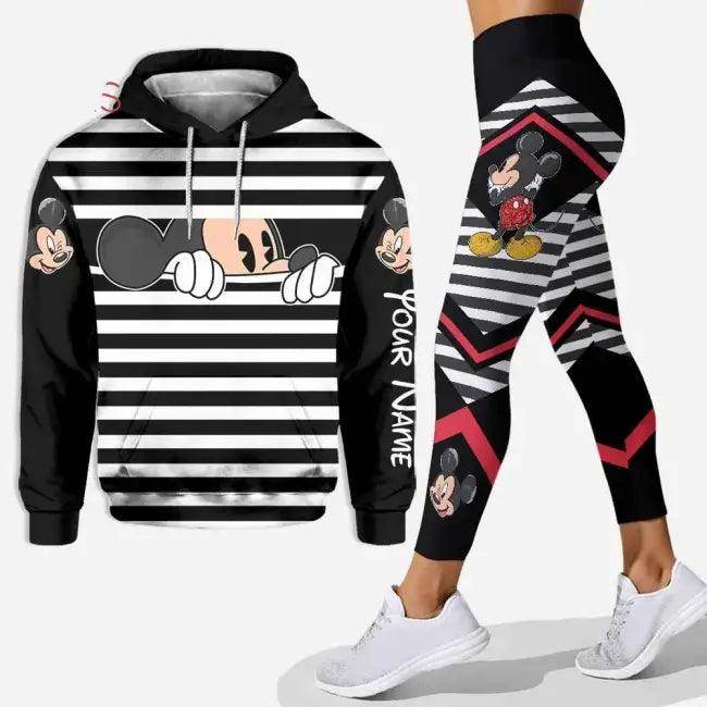 Trendy Stylish Mickey Mouse Floral Hoodie & Leggings Set - Estalios