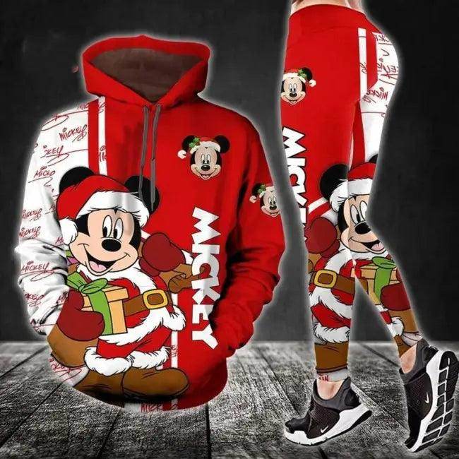 Trendy Stylish Mickey Mouse Floral Hoodie & Leggings Set - Estalios