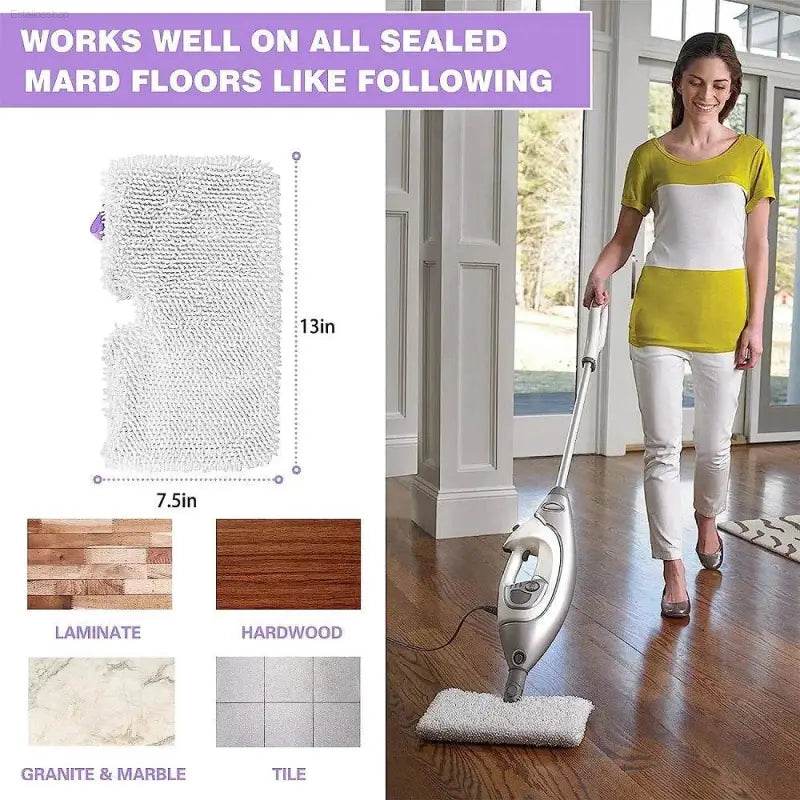 Supercharge your Cleaning: Microfiber Steam Mop Replacement Pads! **product Description** Upgrade your Cleaning Game with these Premium White Microfiber Mop Pads - Estalios