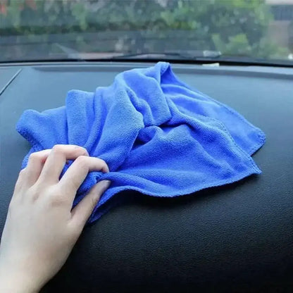 Blue microfiber cleaning cloth for easy car wash drying with perfect performance