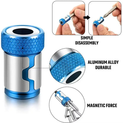 Blue and silver Mighty Magnetic Screwdriver Bits holder for ultimate magnetic screw rings