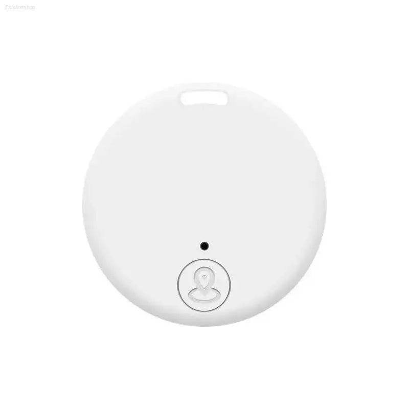 Round white tracking device.