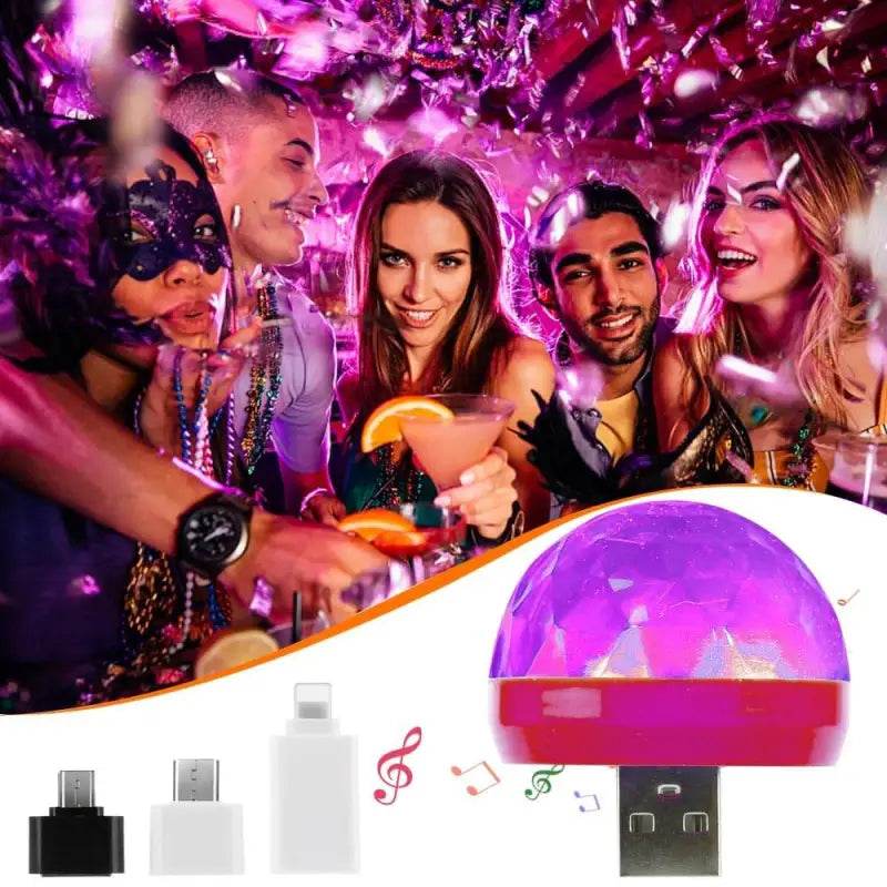 Mini USB Disco Light with Sound Activation for Parties - Estalios