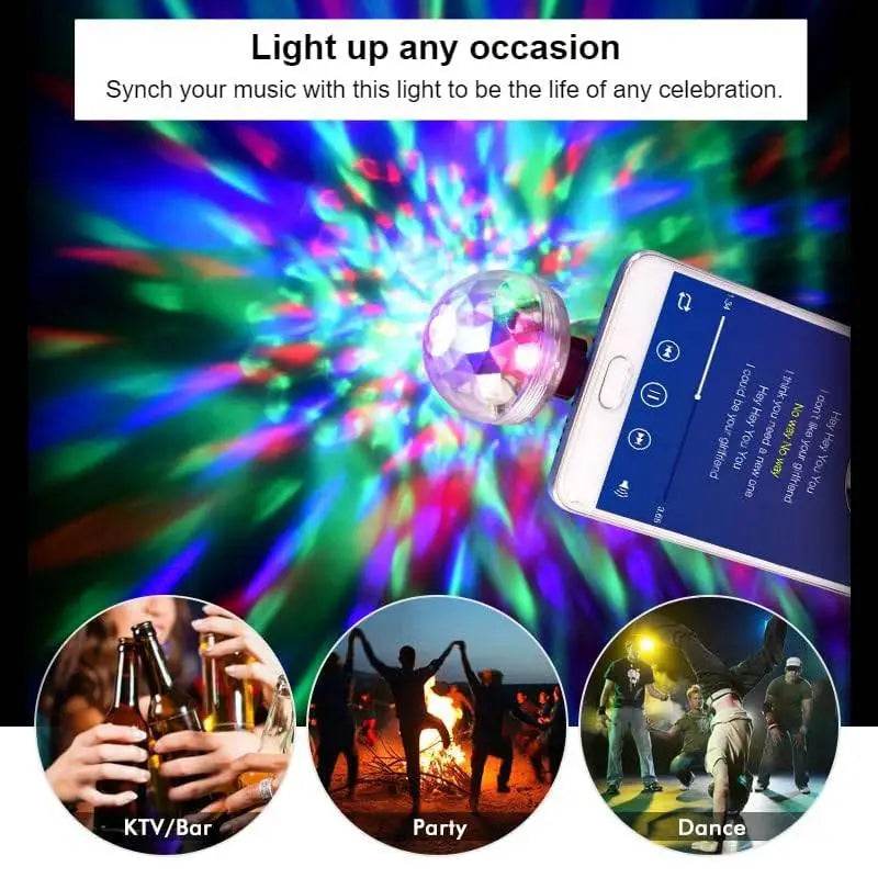 Mini USB Disco Light with Sound Activation for Parties - Estalios