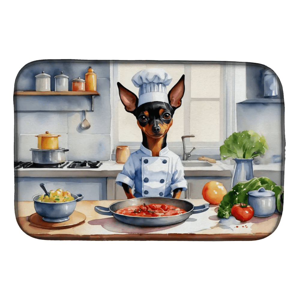 Miniature Pinscher Dish Drying Mat for Quick Absorption - Estalios