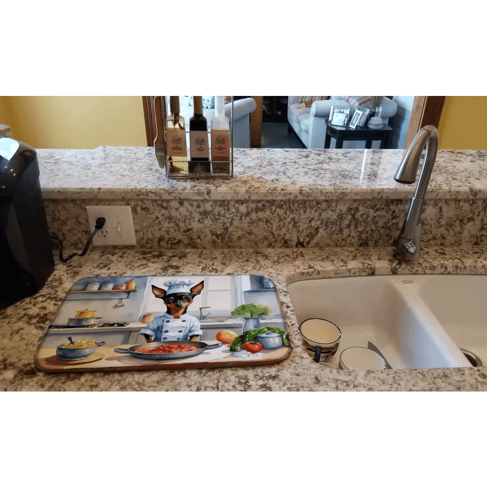 Miniature Pinscher Dish Drying Mat for Quick Absorption - Estalios
