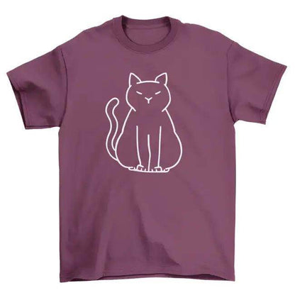Comfy Minimalist Cat T-shirts in Blue, Black, Green - Estalios