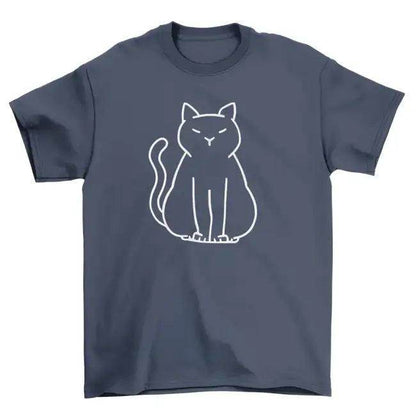 Comfy Minimalist Cat T-shirts in Blue, Black, Green - Estalios