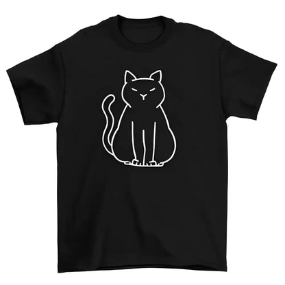 Black minimalist cat t-shirt with white cat outline, maroon sold out, grab forest green!