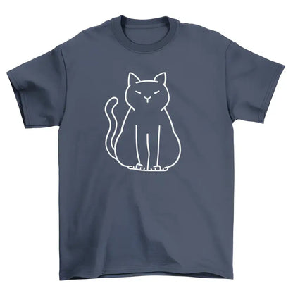 Gray Minimalist Cat T-shirt with white cat outline, part of the Maroon Sold Out collection