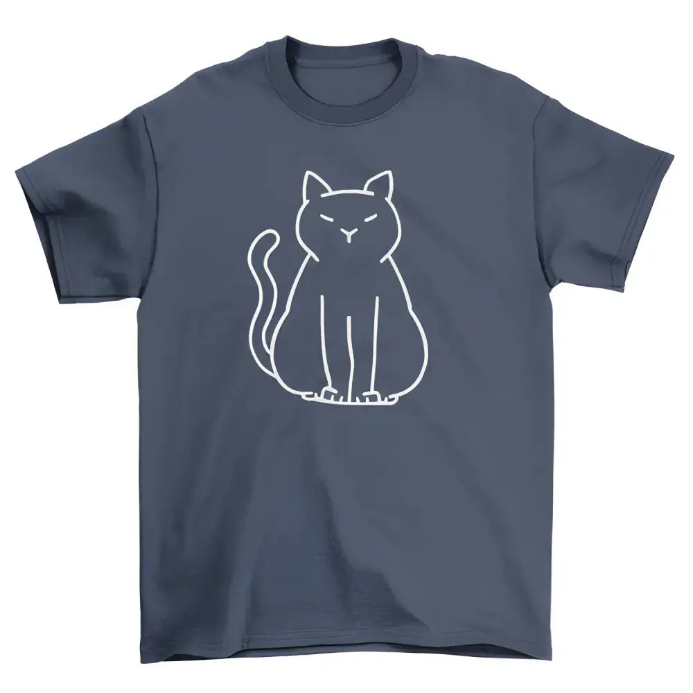 Gray minimalist cat t-shirt with white cat outline, part of the Maroon Sold Out collection