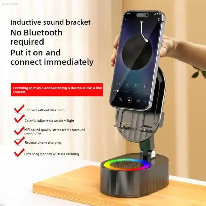Mobile Cell Phone Stand Holder With Bluetooth Speaker HD - Estalios