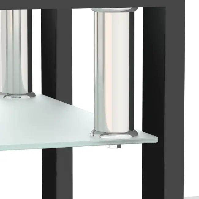 Sleek Modern Tempered Glass Two-Tier Tea Table with Shelf - Estalios