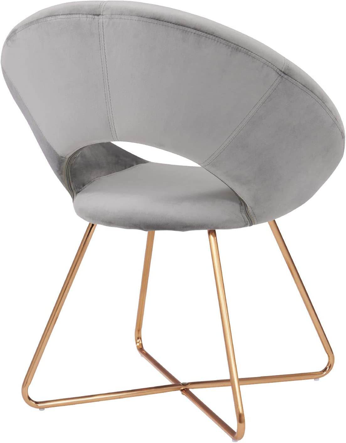 Modern Velvet Accent Chair with Gold Frame - Comfy Lounge Seat - Estalios