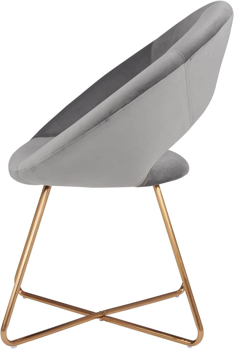 Modern Velvet Accent Chair with Gold Frame - Comfy Lounge Seat - Estalios