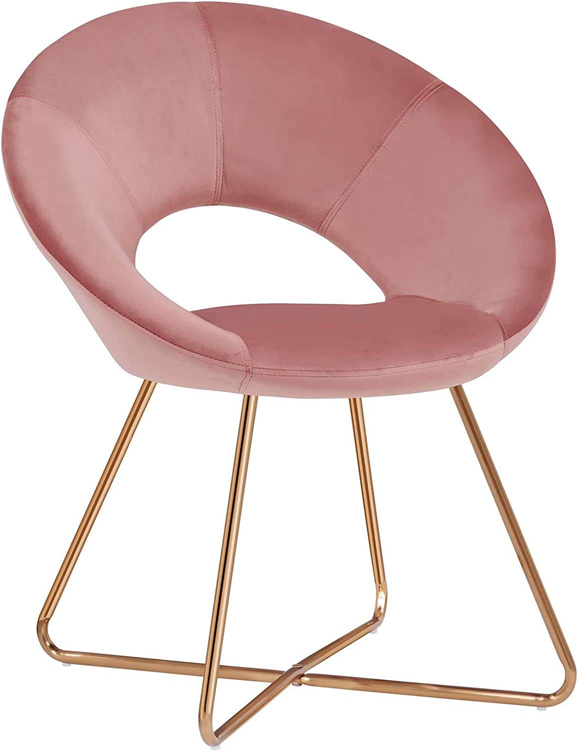Modern Velvet Accent Chair with Gold Frame - Comfy Lounge Seat - Estalios