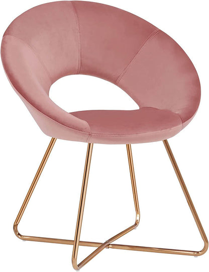 Modern Velvet Accent Chair with Gold Frame - Comfy Lounge Seat - Estalios