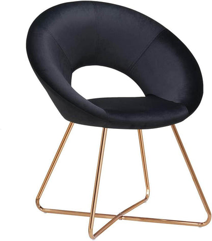 Modern Velvet Accent Chair with Gold Frame - Comfy Lounge Seat - Estalios