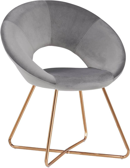 Modern Velvet Accent Chair with Gold Frame - Comfy Lounge Seat - Estalios