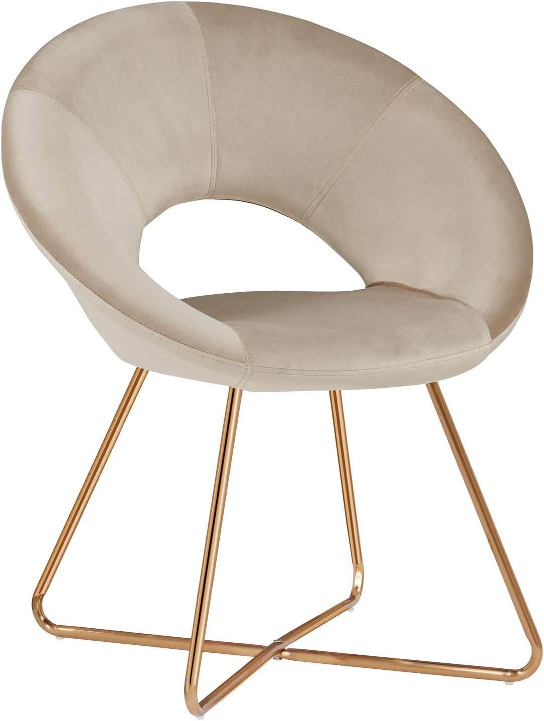 Modern Velvet Accent Chair with Gold Frame - Comfy Lounge Seat - Estalios