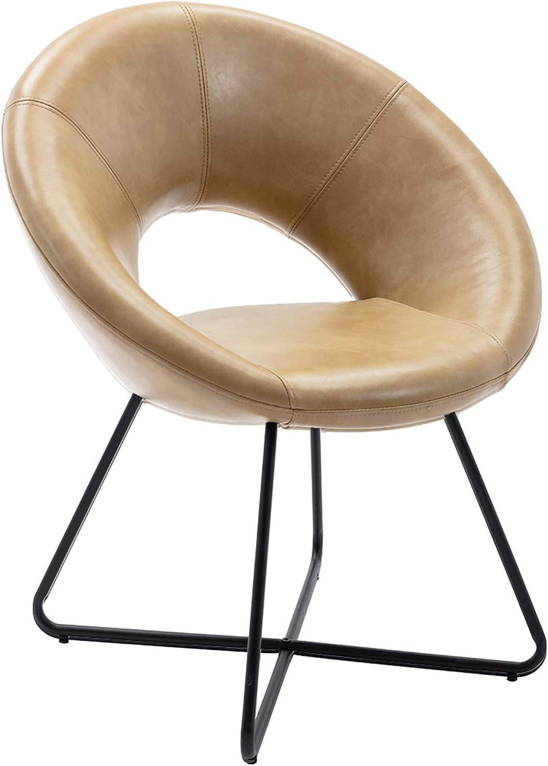 Modern Velvet Accent Chair with Gold Frame - Comfy Lounge Seat - Estalios