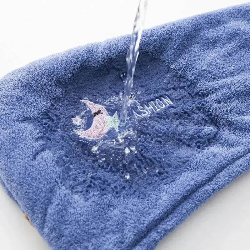 Blue absorbent towel from Moon & Star Hair Towels Quickly Dry Hair collection