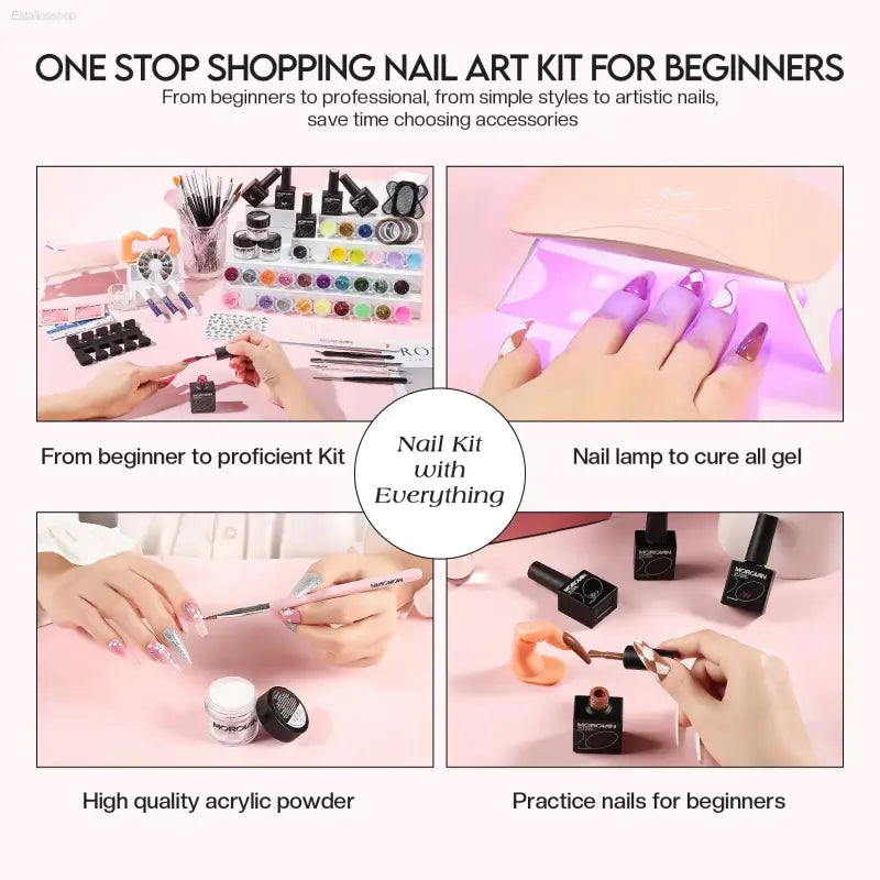 Ultimate Morovan Acrylic Nail Kit with UV Lamp - Achieve Salon-Quality Nails at Home!