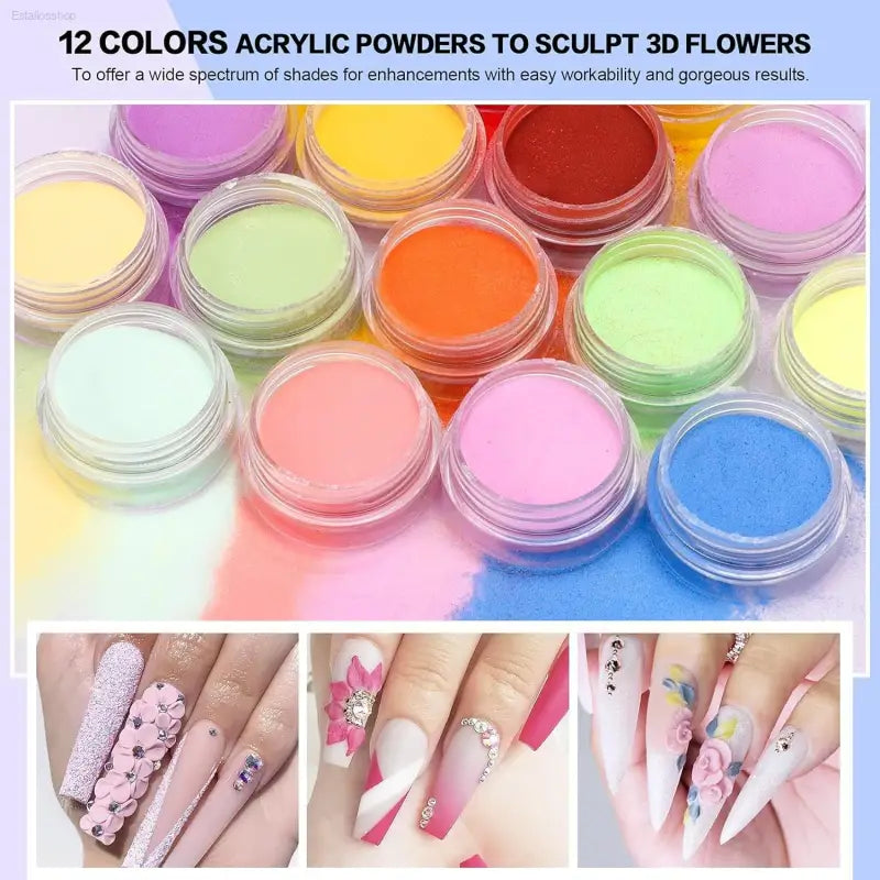 Morovan Professional Acrylic Nail Kit - Complete DIY Glitter Nail Extension Set for Beginners