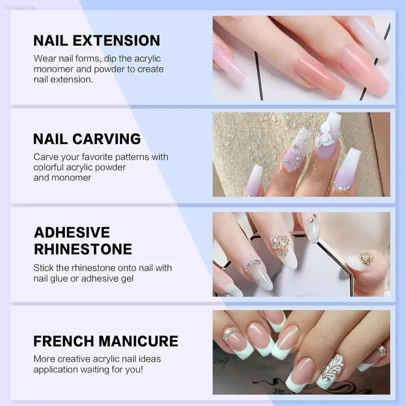 Morovan Professional Acrylic Nail Kit - Complete DIY Glitter Nail Extension Set for Beginners