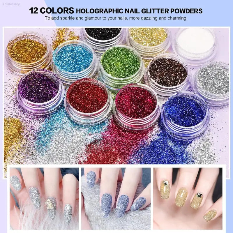 Morovan Professional Acrylic Nail Kit - Complete DIY Glitter Nail Extension Set for Beginners