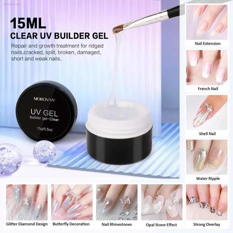 Morovan Professional Acrylic Nail Kit - Complete DIY Glitter Nail Extension Set for Beginners