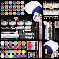 Morovan Professional Acrylic Nail Kit - Complete DIY Glitter Nail Extension Set for Beginners