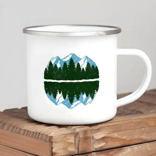 Adventure Awaits Enamel Mug for Outdoor Enthusiasts - Estalios