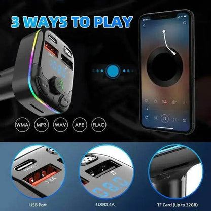 Rev Up Your Drive with RGB Multi-Port Car Charger - Estalios