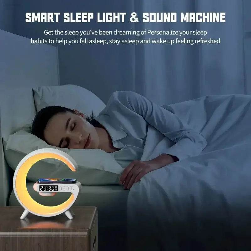 Multifunction 4 In 1 Wireless Charger Pad Stand Speaker RGB Night Light - Estalios