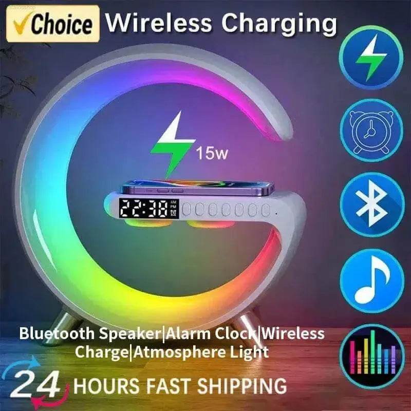 Multifunction RGB Light Bluetooth Speaker Alarm Clock Charger - Estalios