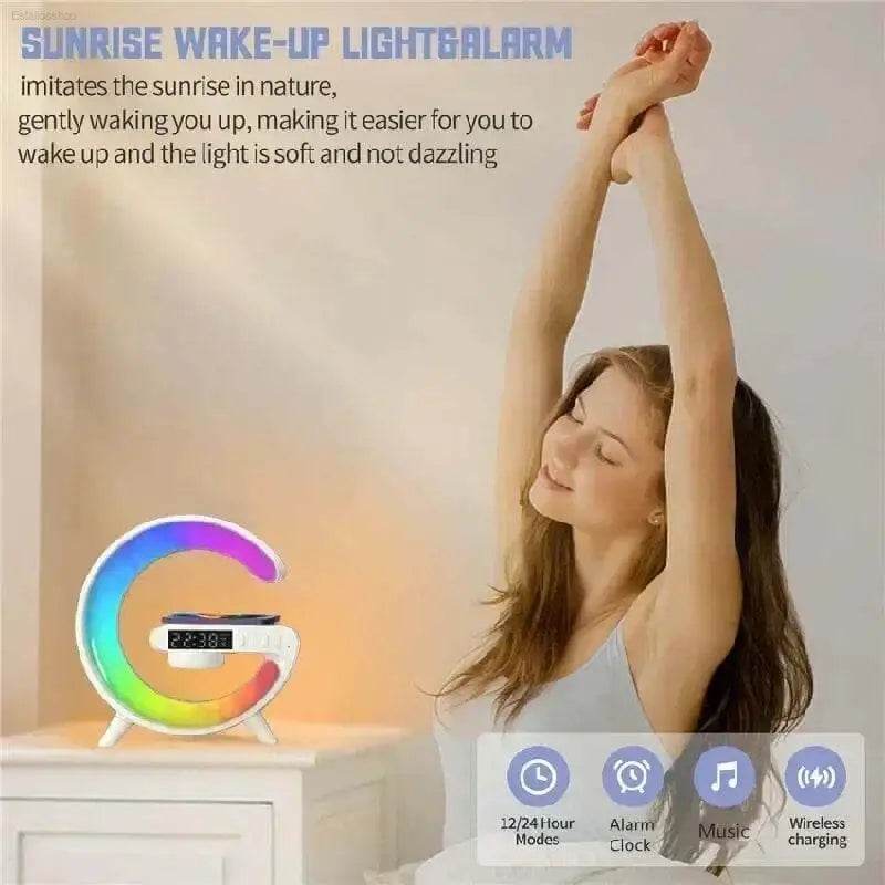 Multifunction RGB Light Bluetooth Speaker Alarm Clock Charger - Estalios