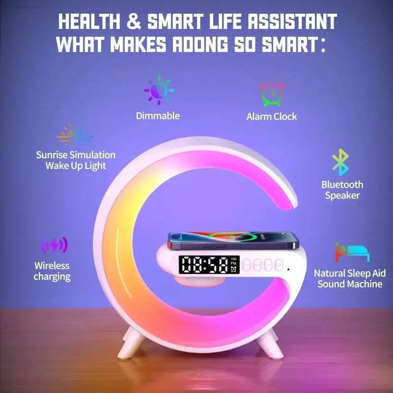 Multifunction RGB Light Bluetooth Speaker Alarm Clock Charger - Estalios