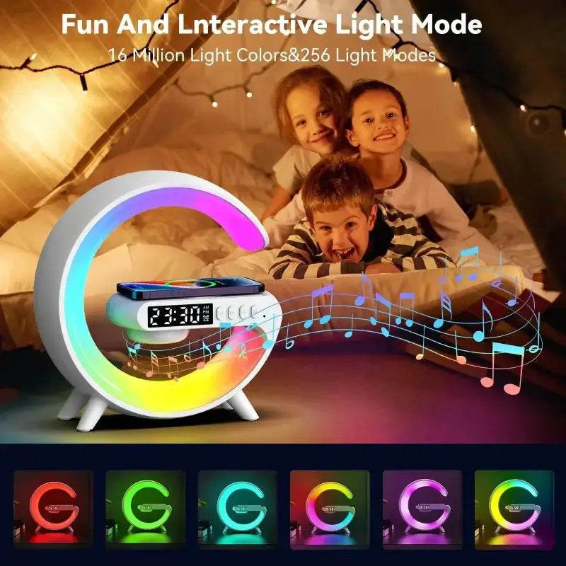 Multifunction RGB Light Bluetooth Speaker Alarm Clock Charger - Estalios