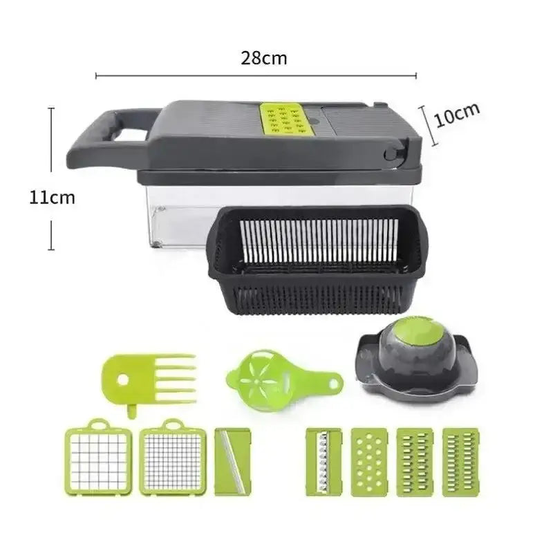 Multifunctional Vegetable Chopper with Interchangeable Blades for Easy Chopping and Grating