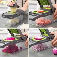 Multifunctional Vegetable Chopper with Interchangeable Blades for Effortless Meal Prep - Estalios
