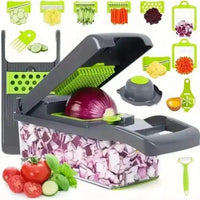 Multifunctional Vegetable Chopper with Interchangeable Blades for Effortless Meal Prep - Estalios