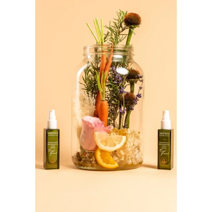 Botanical skincare product display featuring Multipotent Regenerative Night Cream Magic