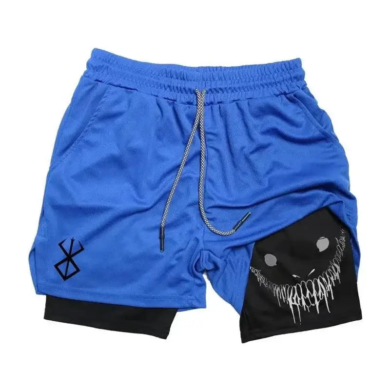 Blue graphic shorts for casual wear, perfect for the N-Style Summer Trend