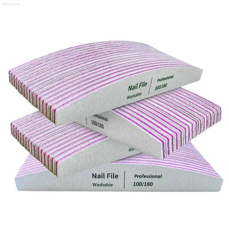 Nail File Set 100 to 180 Emery Buffers for Perfect Manicure - Estalios