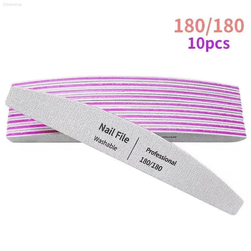 Nail File Set 100 to 180 Emery Buffers for Perfect Manicure - Estalios