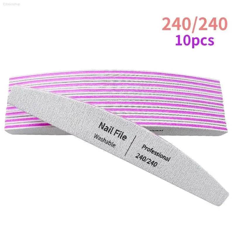 Nail File Set 100 to 180 Emery Buffers for Perfect Manicure - Estalios