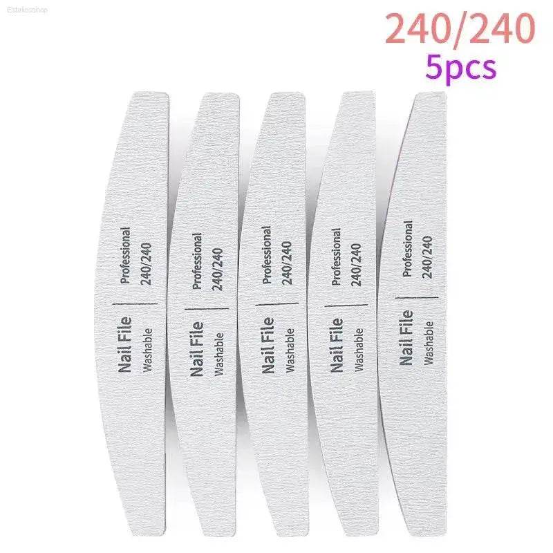 Nail File Set 100 to 180 Emery Buffers for Perfect Manicure - Estalios