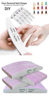 Nail File Set 100 to 180 Emery Buffers for Perfect Manicure - Estalios