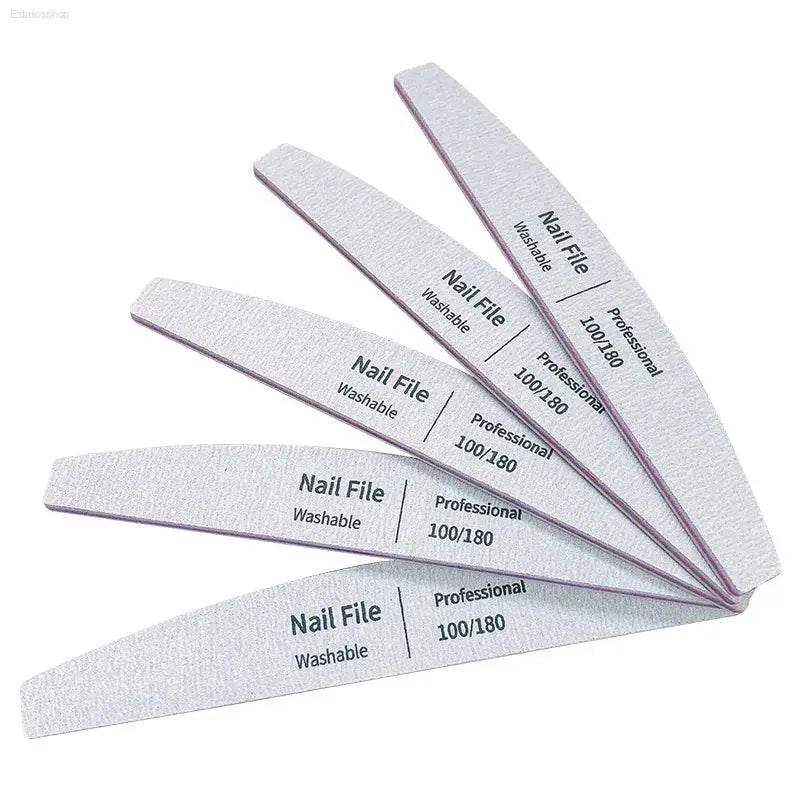 Nail File Set 100 to 180 Emery Buffers for Perfect Manicure - Estalios